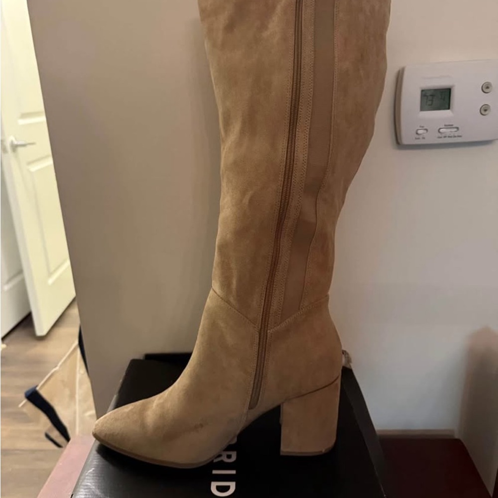 Torrid Tan Over the Knee Boots with Chunky Heel size 11